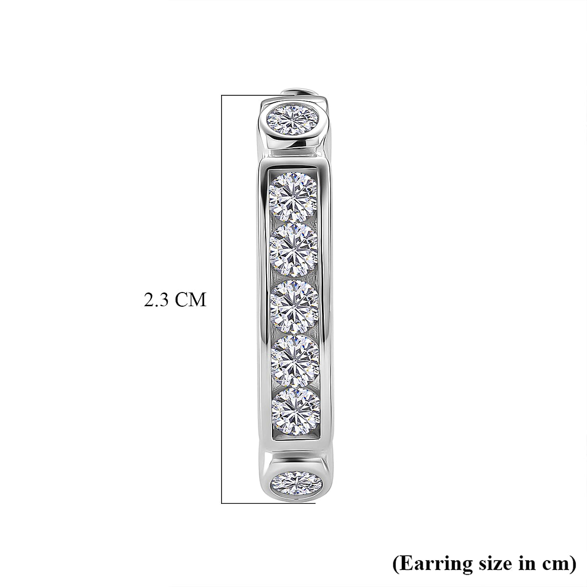 D'Joy - GRA Certified Moissanite Hoop Earring in Rhodium Overlay Sterling Silver 1.54 Ct.