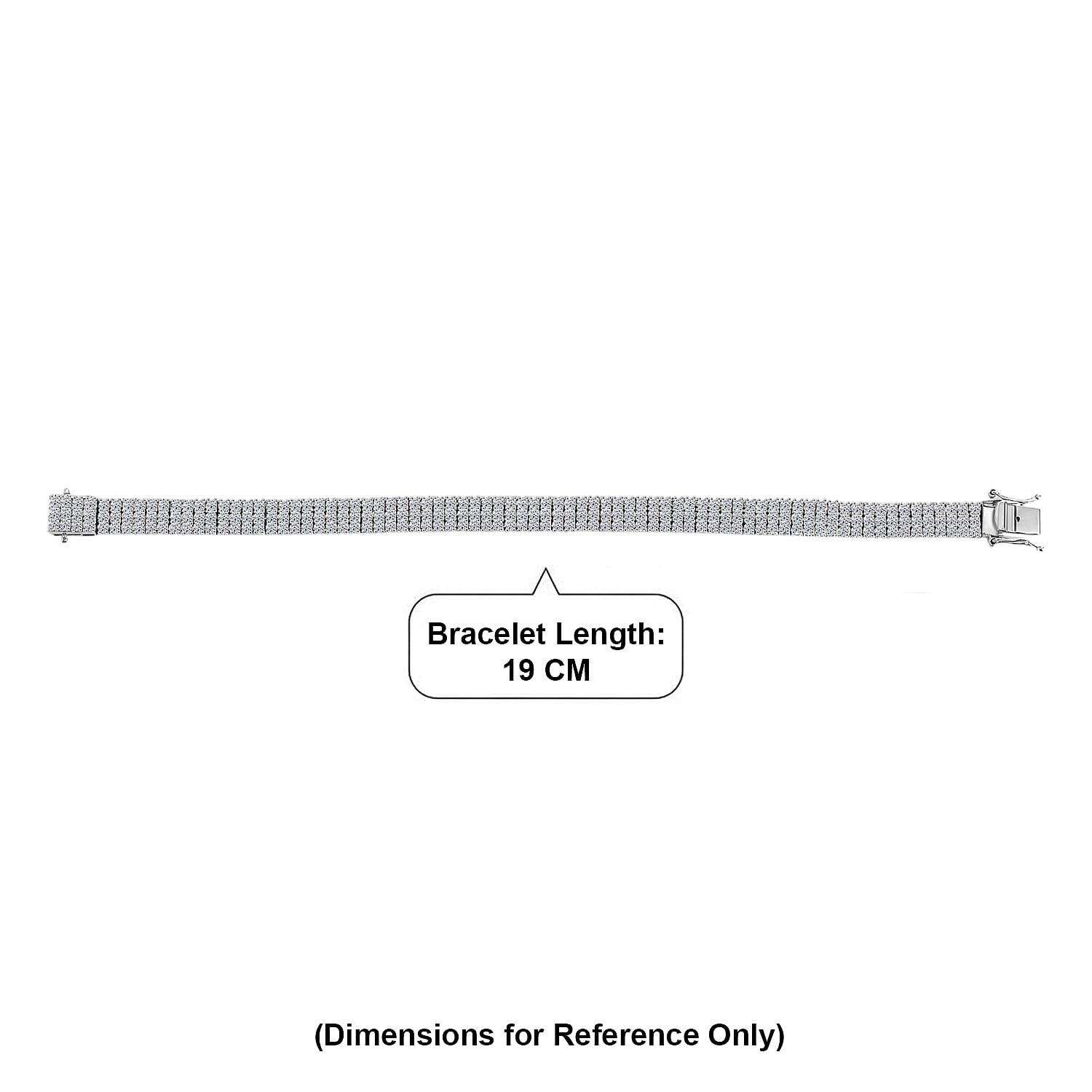 Luxuriant Lab Grown Diamond Three Row Bracelet (Size - 7.5) in Rhodium OverlaySterling Silver, Silver Wt.19.22 Gms  10.998  Ct.