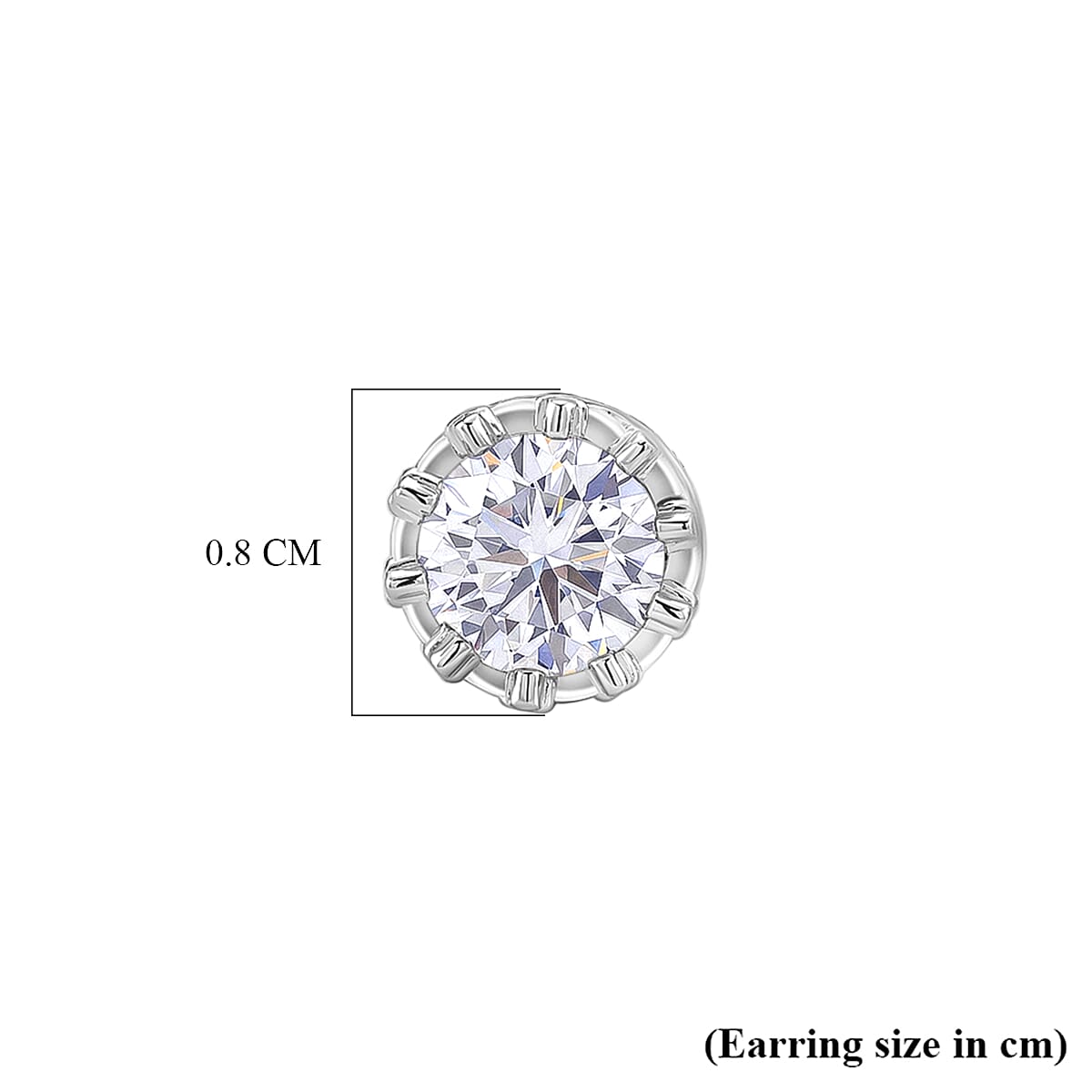 D'Joy - GRA Certified (D-VVS1) Moissanite Solitaire Stud Earring with Push Post in Rhodium Overlay Sterling Silver 1.50 Ct.