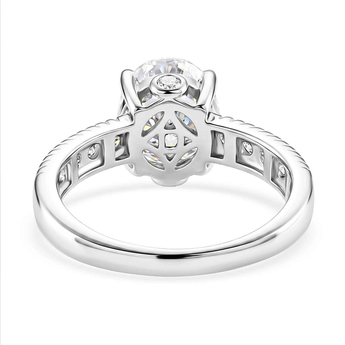 D'Joy - GRA Certified Moissanite Ring in Rhodium Overlay Sterling Silver 3.36 Ct.