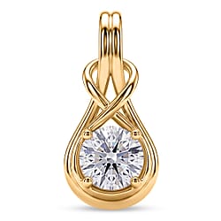 D'Joy - GRA Certified Moissanite Solitaire Pendant in Rhodium Overlay Sterling Silver