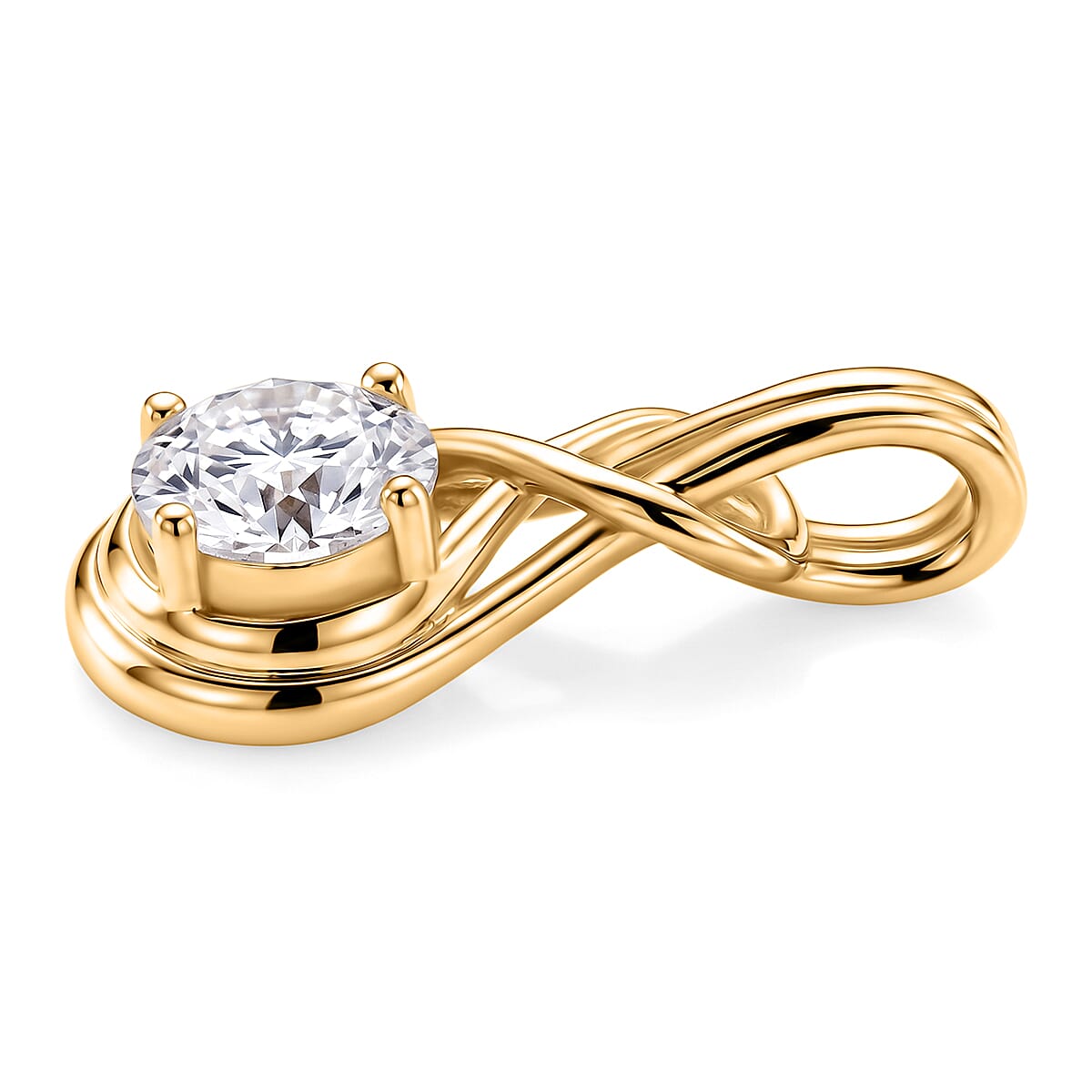 D'Joy - GRA Certified (D-VVS1) Moissanite Solitaire Pendant in Yellow Gold Plated Sterling Silver