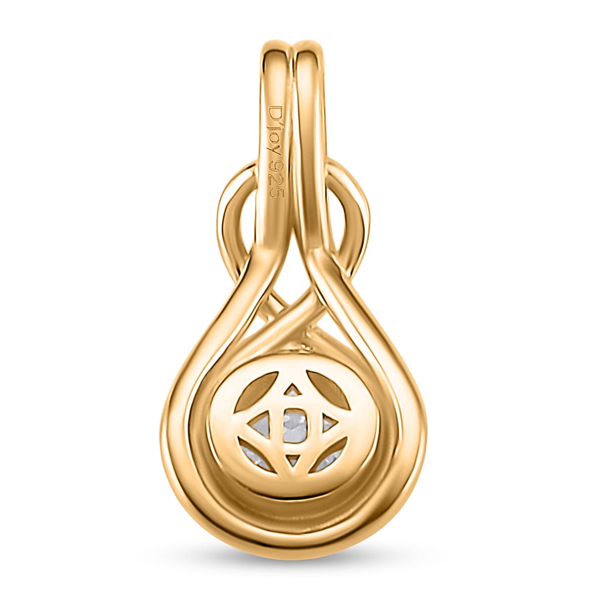 D'Joy - GRA Certified (D-VVS1) Moissanite Solitaire Pendant in Yellow Gold Plated Sterling Silver