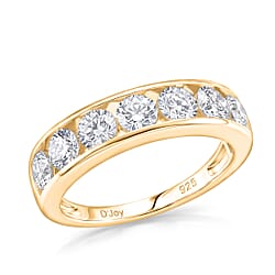 D'Joy - GRA Certified Moissanite 7 Stone Ring in Sterling Silver 1.68 Ct.