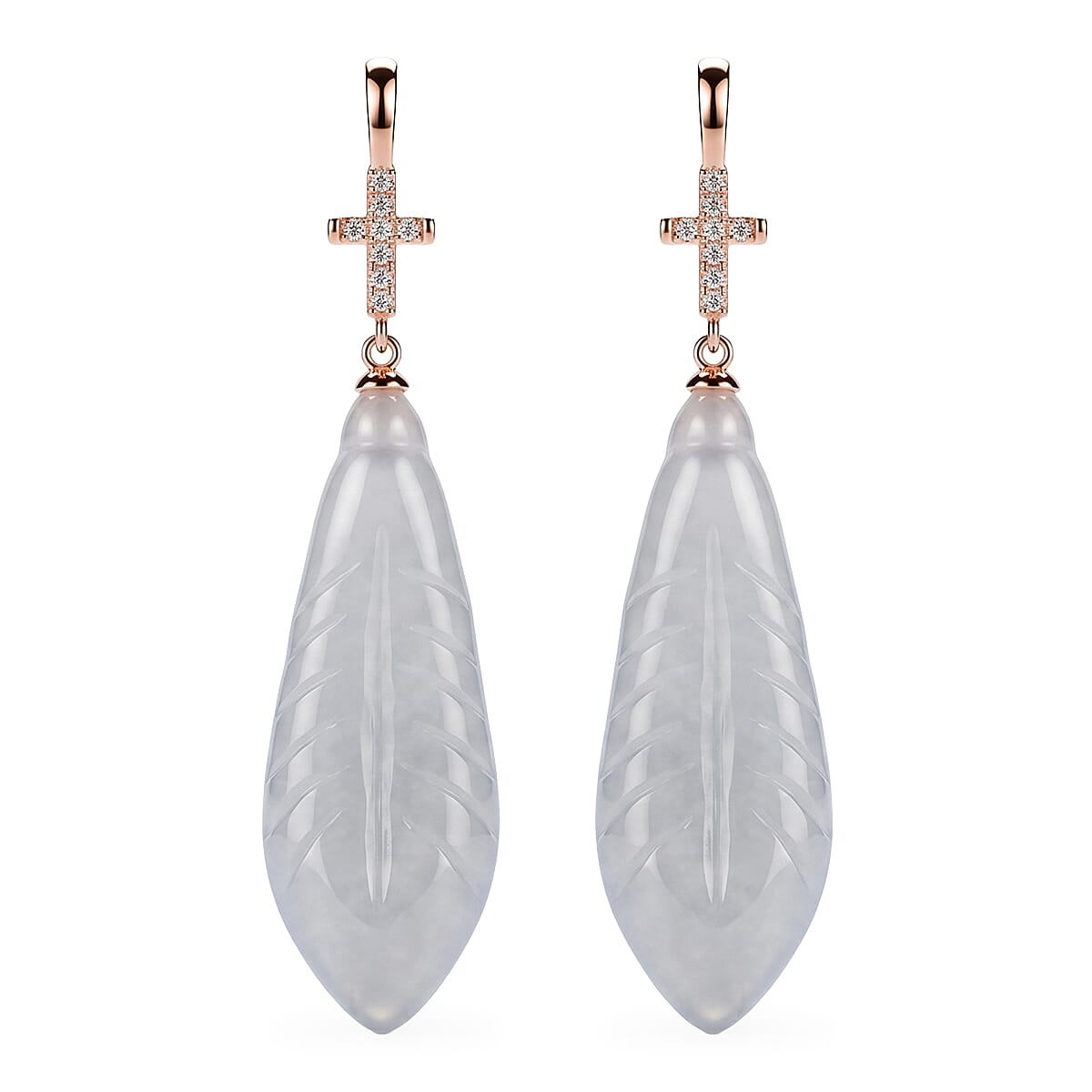 D'Joy White Jade Beads Earring Sterling Silver  50.000  Ct.