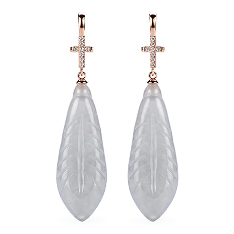 D'Joy White Jade Beads Earring Sterling Silver  50.000  Ct.