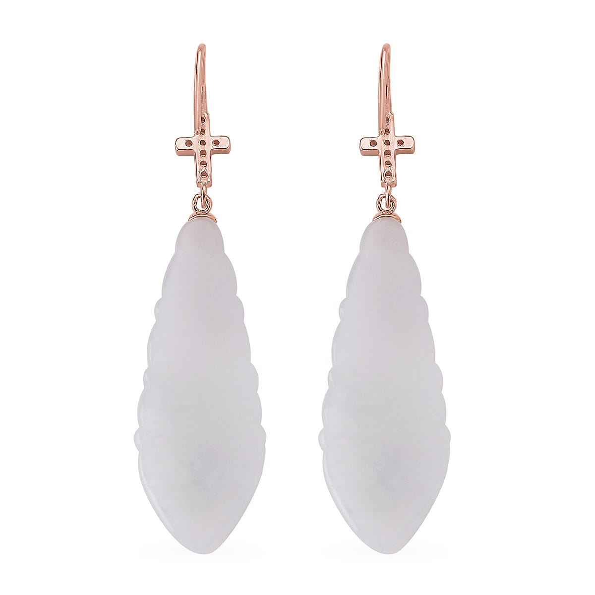 D'Joy White Jade Beads Earring Sterling Silver  50.000  Ct.