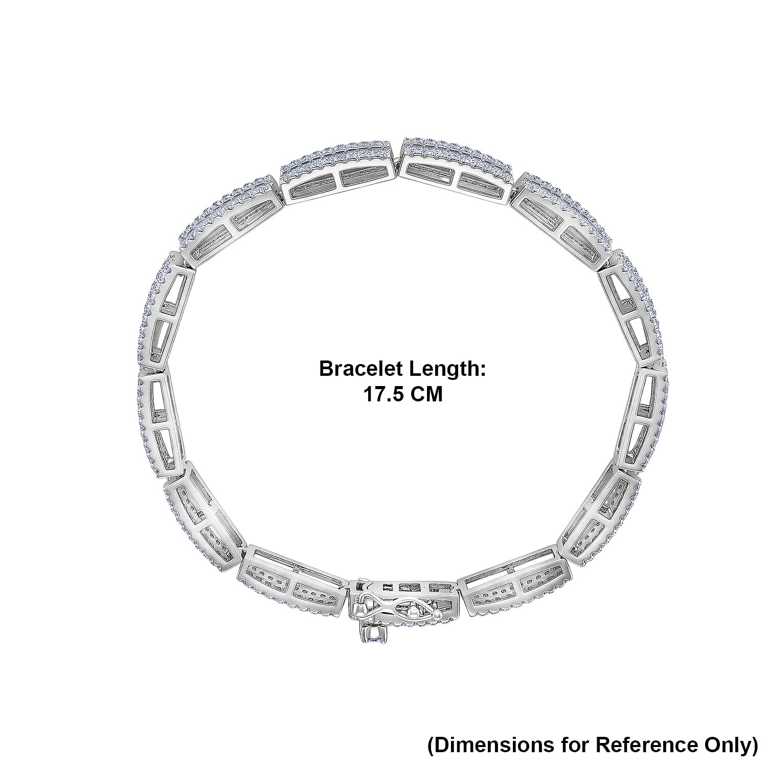 D'Joy - GRA Certified Moissanite Tennis Bracelet (Size - 7) in Rhodium Overlay Sterling Silver 5.60 Ct, Silver Wt. 12.50 Gms