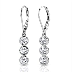 D'Joy - GRA Certified Moissanite Drop Earring with Lever Back in Yellow Gold Plated Sterling Silver 1.50 Ct.