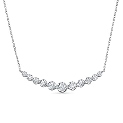 D'Joy - GRA Certified Moissanite Graduated Necklace (Size - 18) in Yellow Gold Plated Sterling Silver 3.33 Ct.