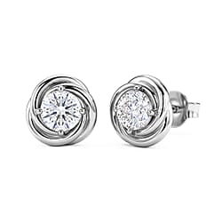 D'Joy - GRA Certified( D-VVS1) Moissanite Stud Earring with Push Back in Yellow Gold Plated Sterling Silver