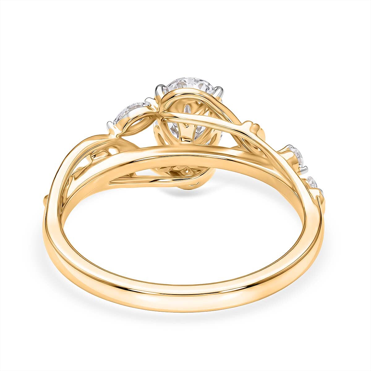 Luxuriant - SGL Certified Lab Grown Diamond (SI-G-H) Ring in 18K Vermeil Yellow Gold Plated Sterling Silver 1.30 Ct.