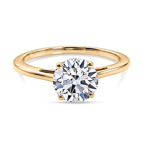 Luxuriant - 9K Yellow Gold Lab Grown Diamond (SI-G-H) Solitaire Ring 1.50 Ct.