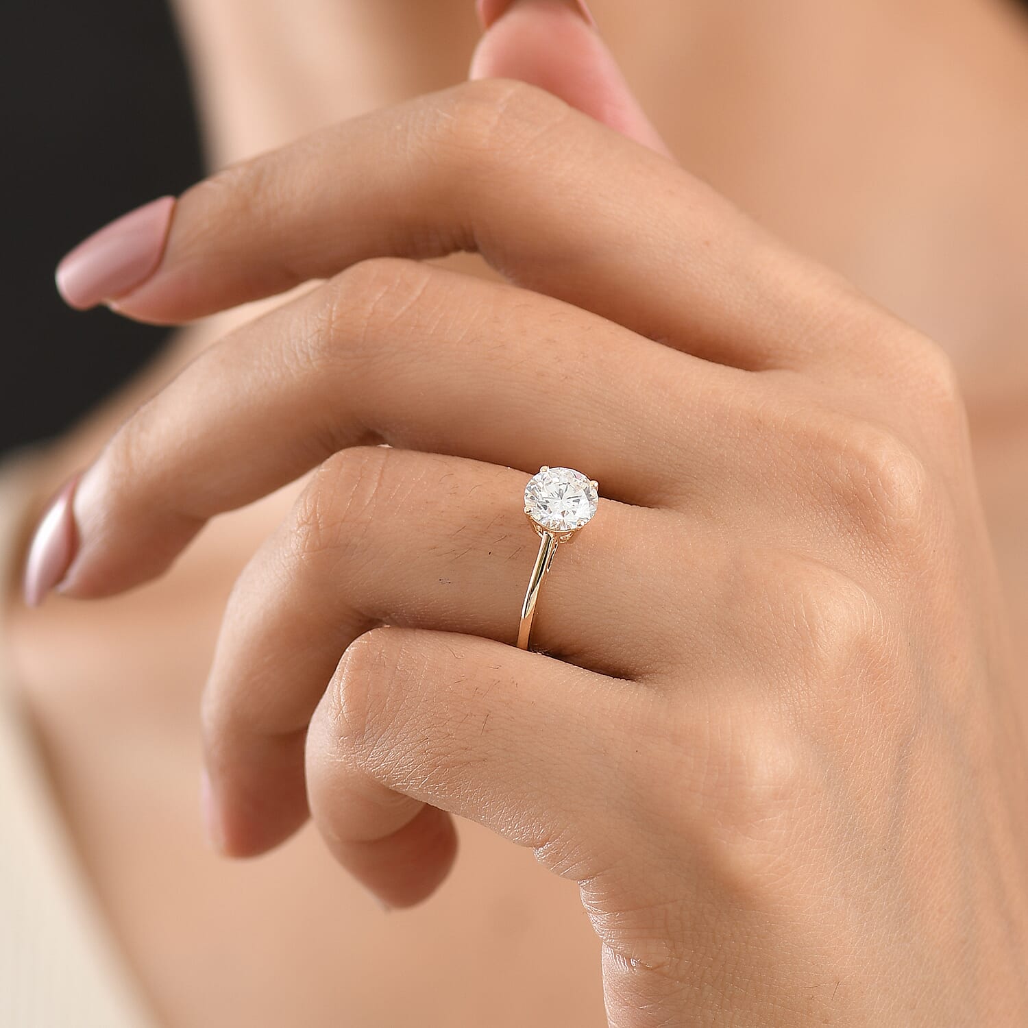 Luxuriant - 9K Yellow Gold Lab Grown Diamond (SI-G-H) Solitaire Ring 1.50 Ct.