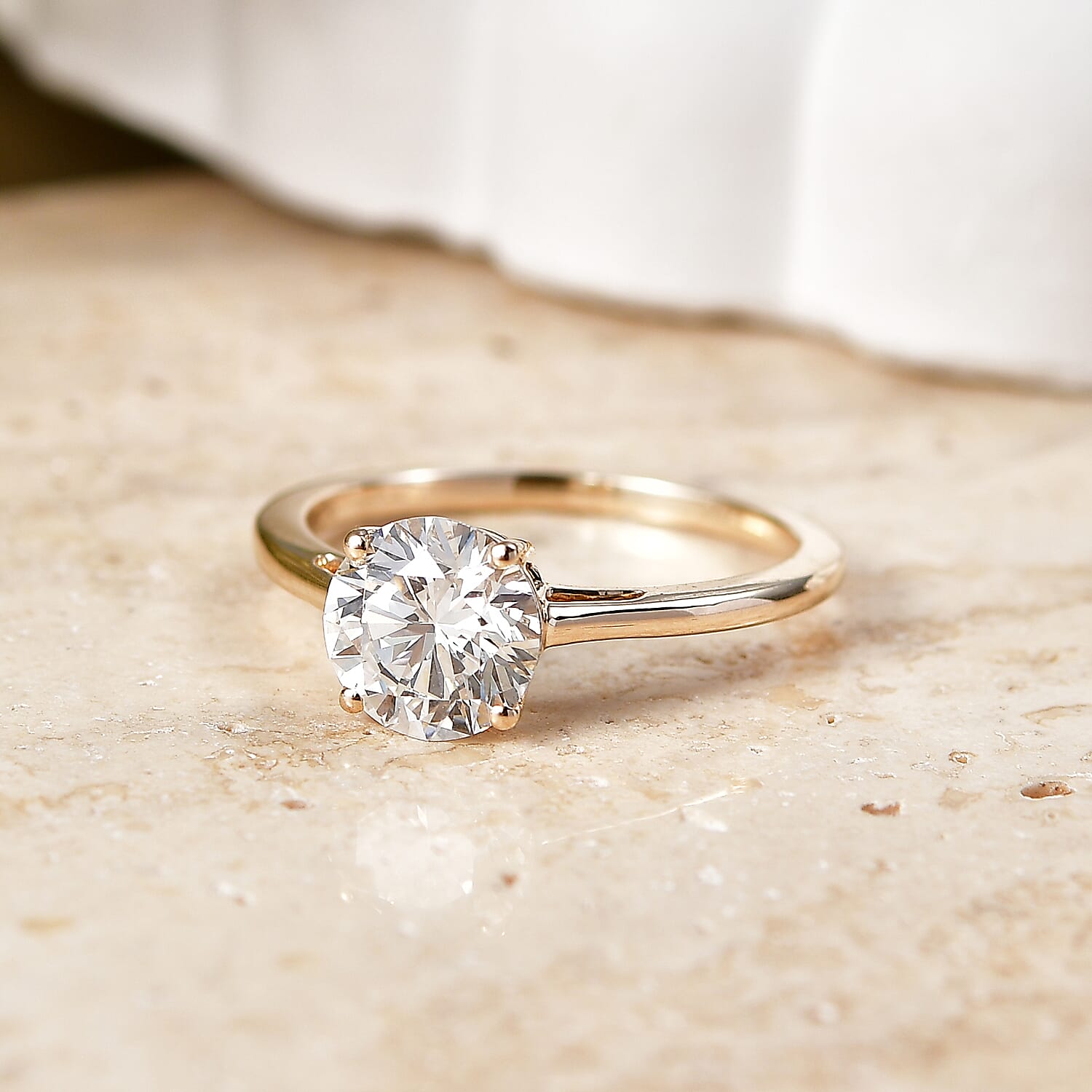 Luxuriant - 9K Yellow Gold Lab Grown Diamond (SI-G-H) Solitaire Ring 1.50 Ct.