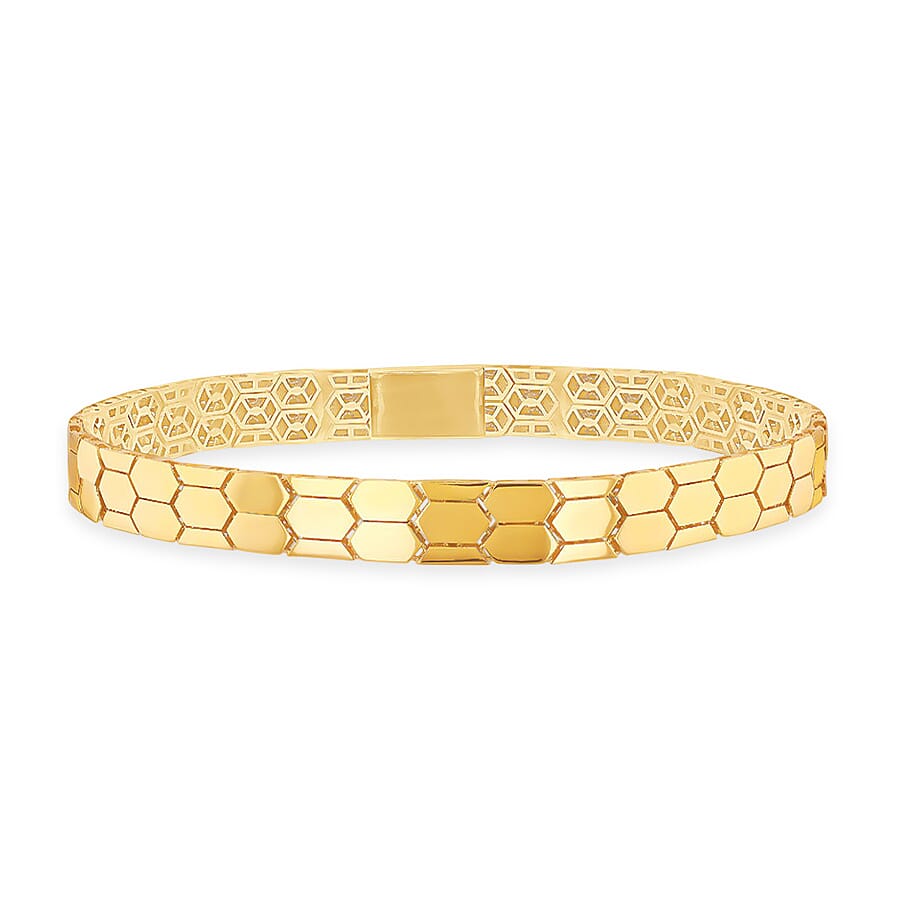 Designer Inspired- 9K Yellow Gold Honeycomb Bracelet (Size - 7.5) Gold Wt. 7.70 Gms