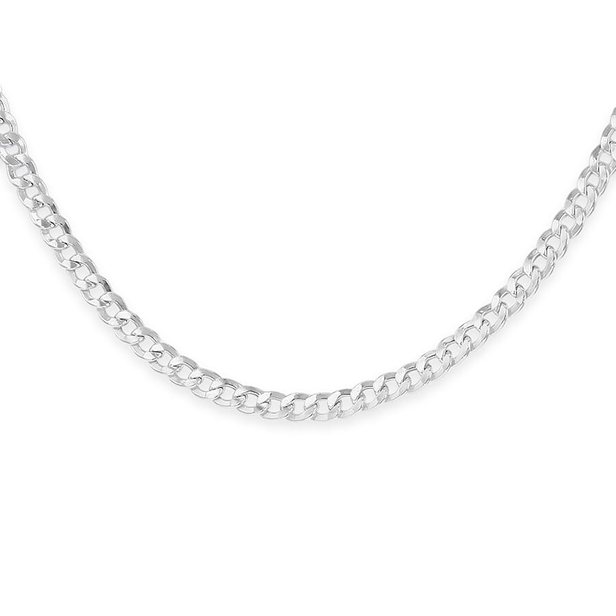 Sterling Silver Curb Chain (Size - 18) with Lobster Clasp