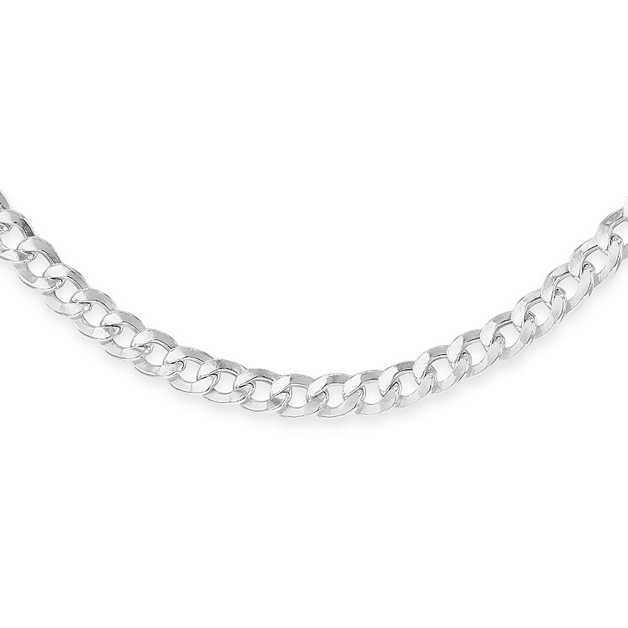 Sterling Silver Curb Chain (Size - 18) with Lobster Clasp