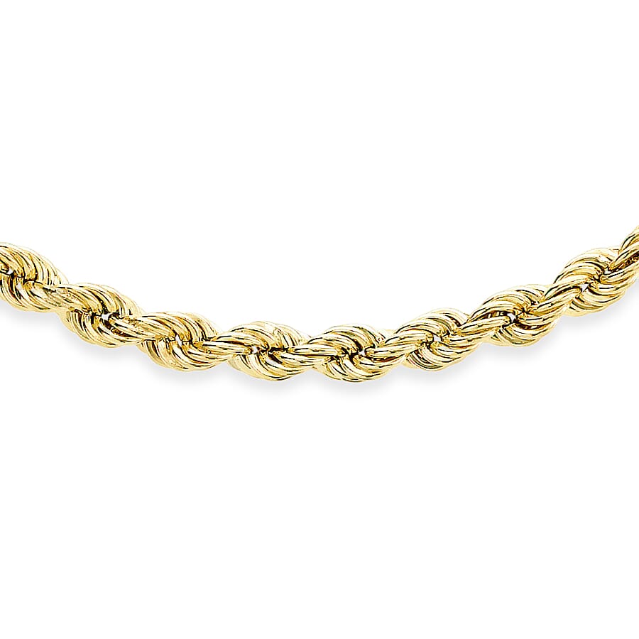 One Time Deal- 9K Yellow Gold Rope Necklace (Size - 24)