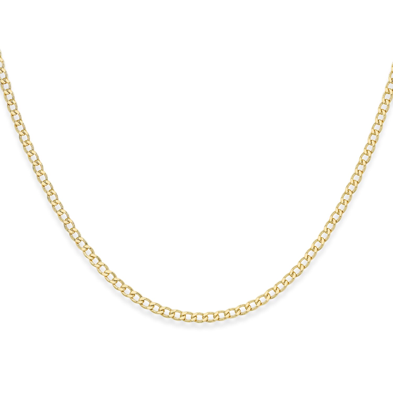 9K Yellow Gold Curb Chain (Size - 18) with Lobster Clasp, Gold Wt. 3.80 Gms