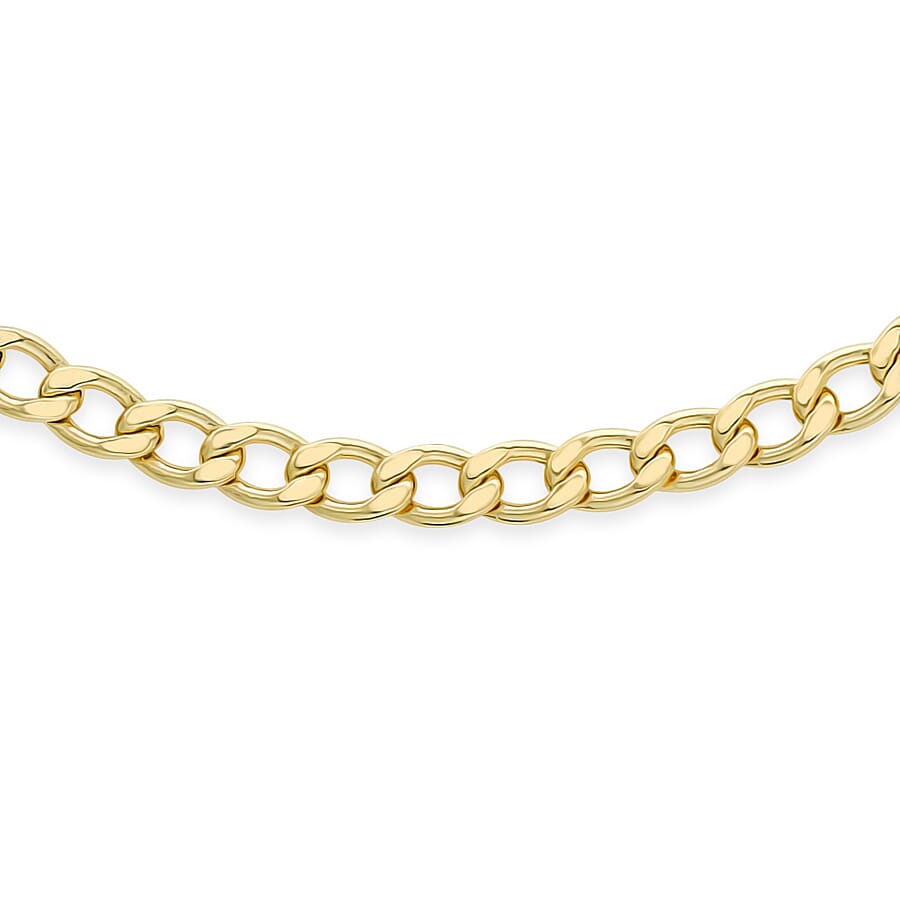 9K Yellow Gold Curb Chain (Size - 18) with Lobster Clasp, Gold Wt. 3.80 Gms