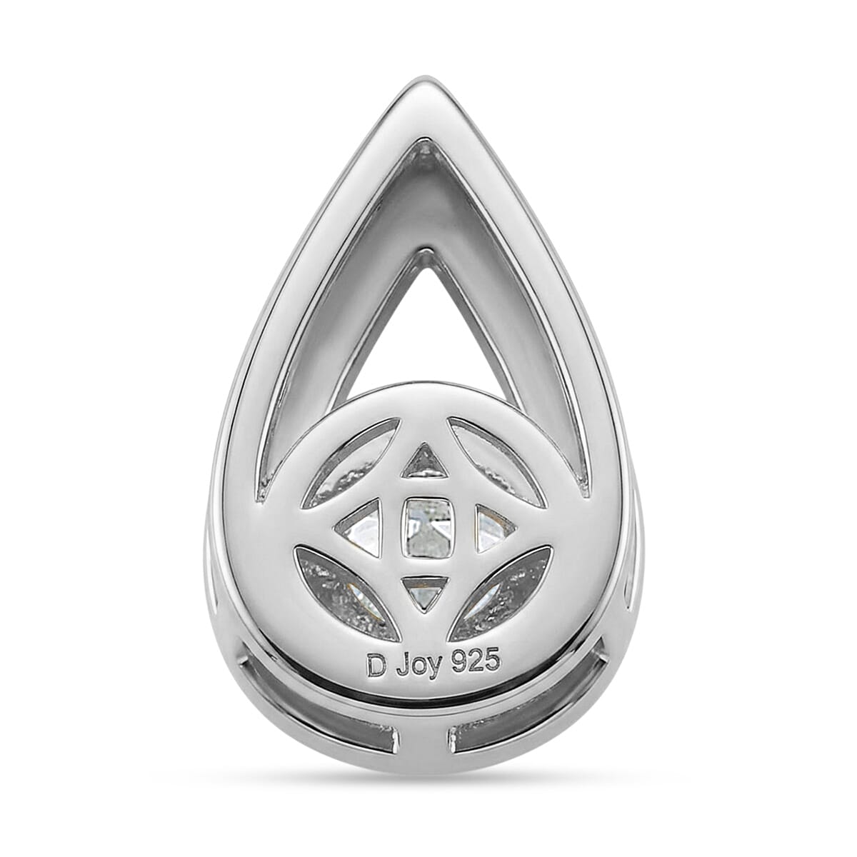 D'Joy - GRA Certified Moissanite Solitaire Pendant in Rhodium Overlay Sterling Silver
