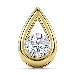 D'Joy - GRA Certified Moissanite Solitaire Pendant in Rhodium Overlay Sterling Silver