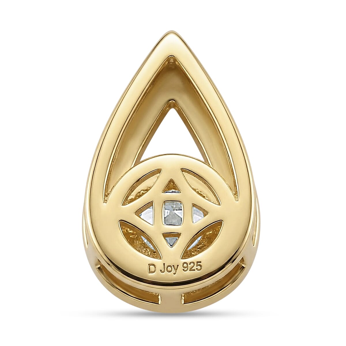 D'Joy - GRA Certified Moissanite Solitaire Pendant in Yellow Gold Plated Sterling Silver