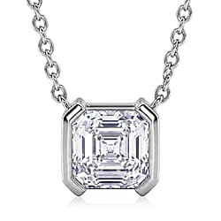 D'Joy - GRA Certified Moissanite Solitaire Necklace (Size - 18) in Yellow Gold Plated Sterling Silver 2.00 Ct.