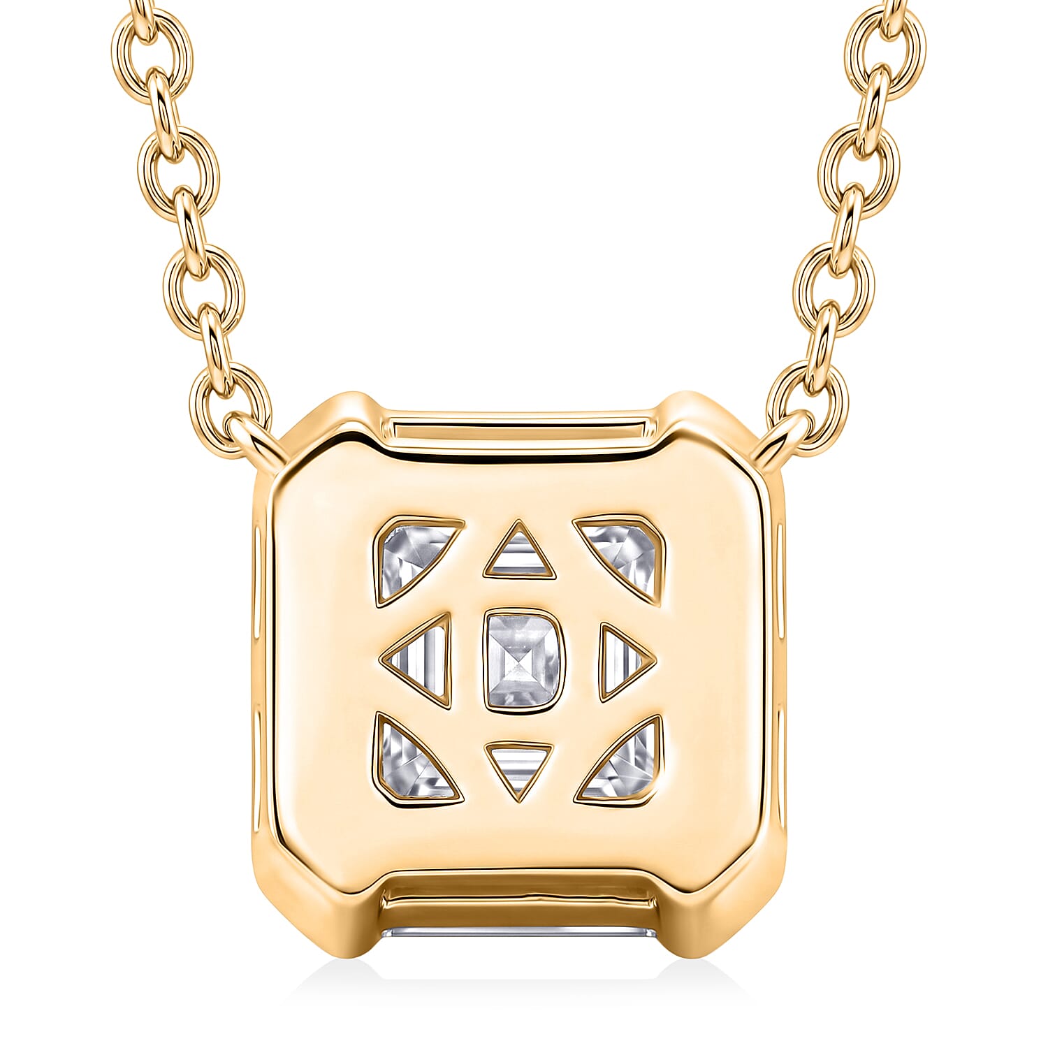 D'Joy - GRA Certified Moissanite Solitaire Necklace (Size - 18) in Yellow Gold Plated Sterling Silver 2.00 Ct.