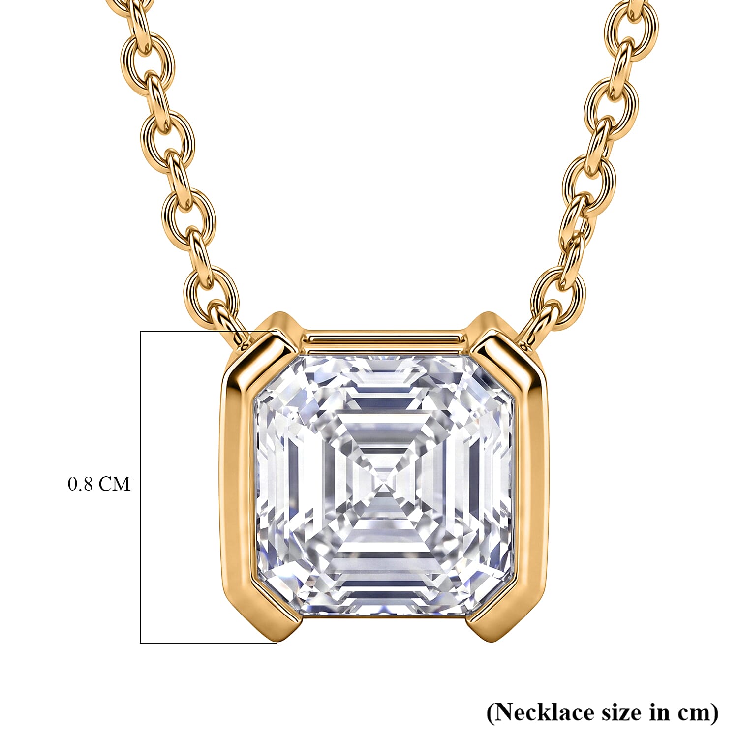 D'Joy - GRA Certified Moissanite Solitaire Necklace (Size - 18) in Yellow Gold Plated Sterling Silver 2.00 Ct.