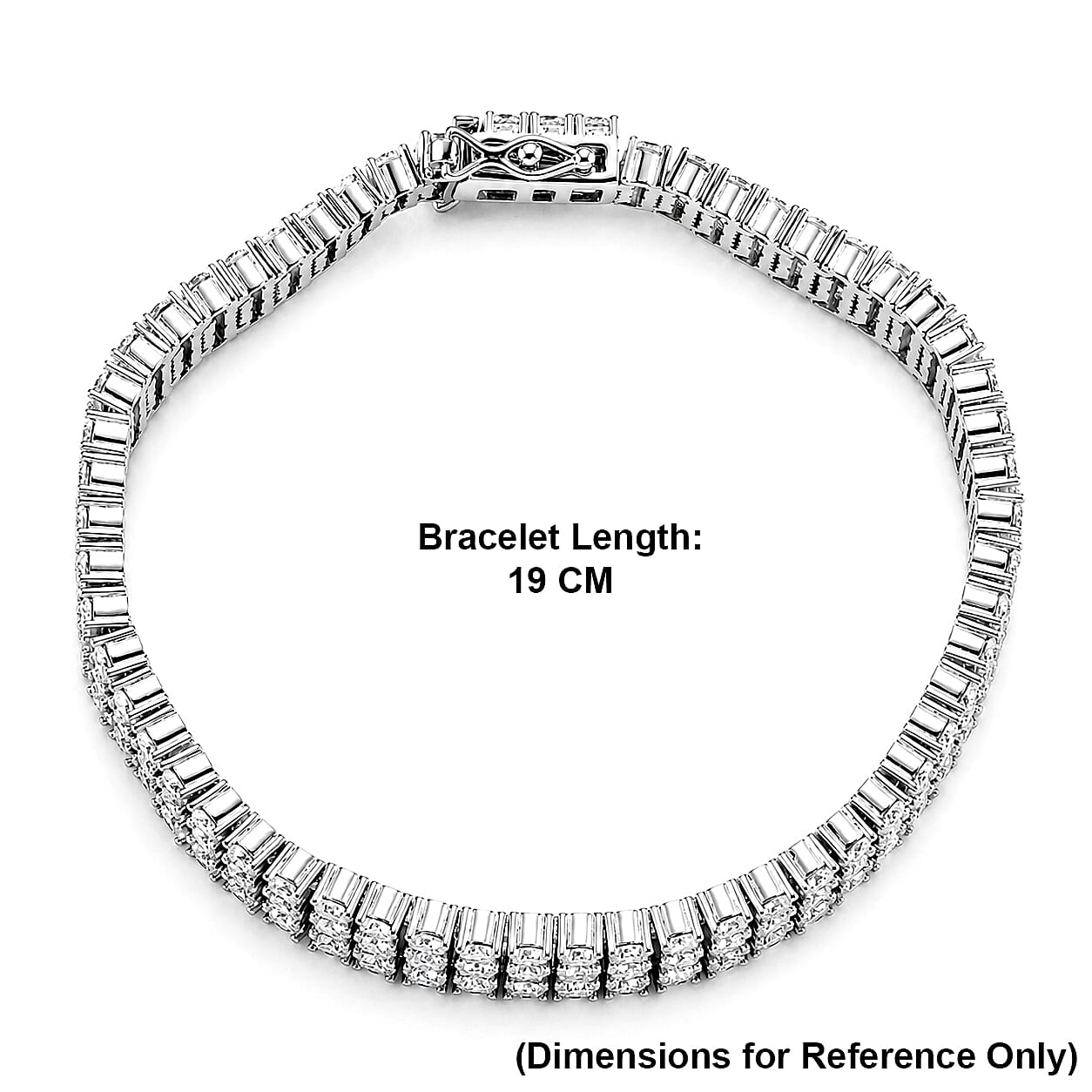 D'Joy - GRA Certified Moissanite Tennis Bracelet (Size - 7.5) in Rhodium Overlay Sterling Silver 18.80 Ct, Silver Wt. 33.00 Gms