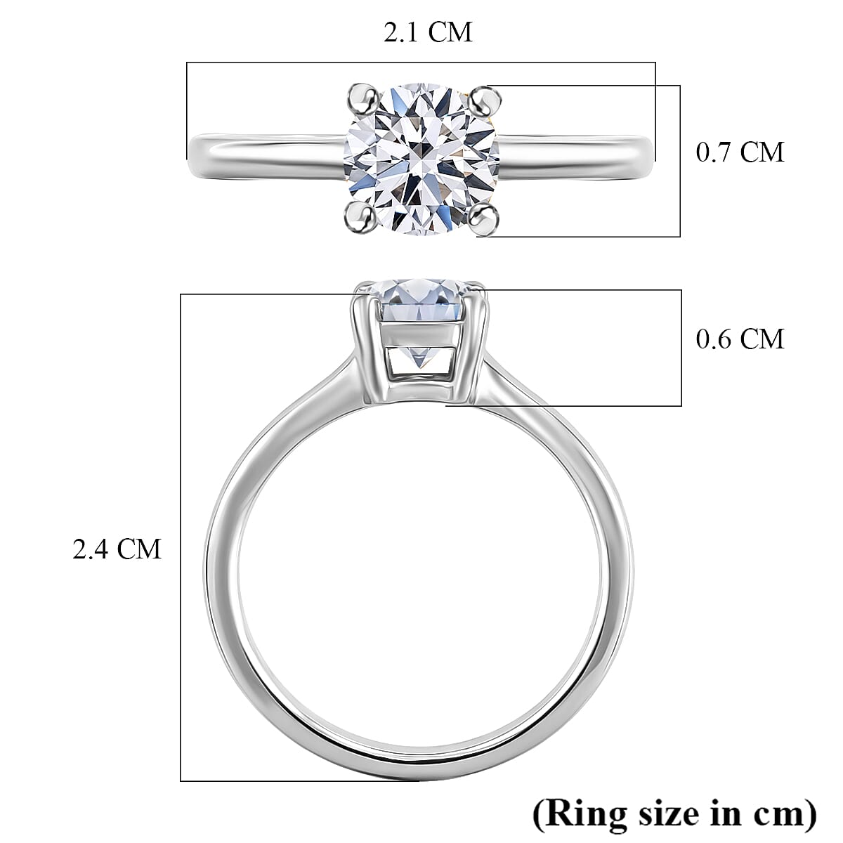 Luxuriant - Lab Grown Diamond (SI-G-H) Solitaire Ring in Rhodium Overlay Sterling Silver 1.00 Ct.