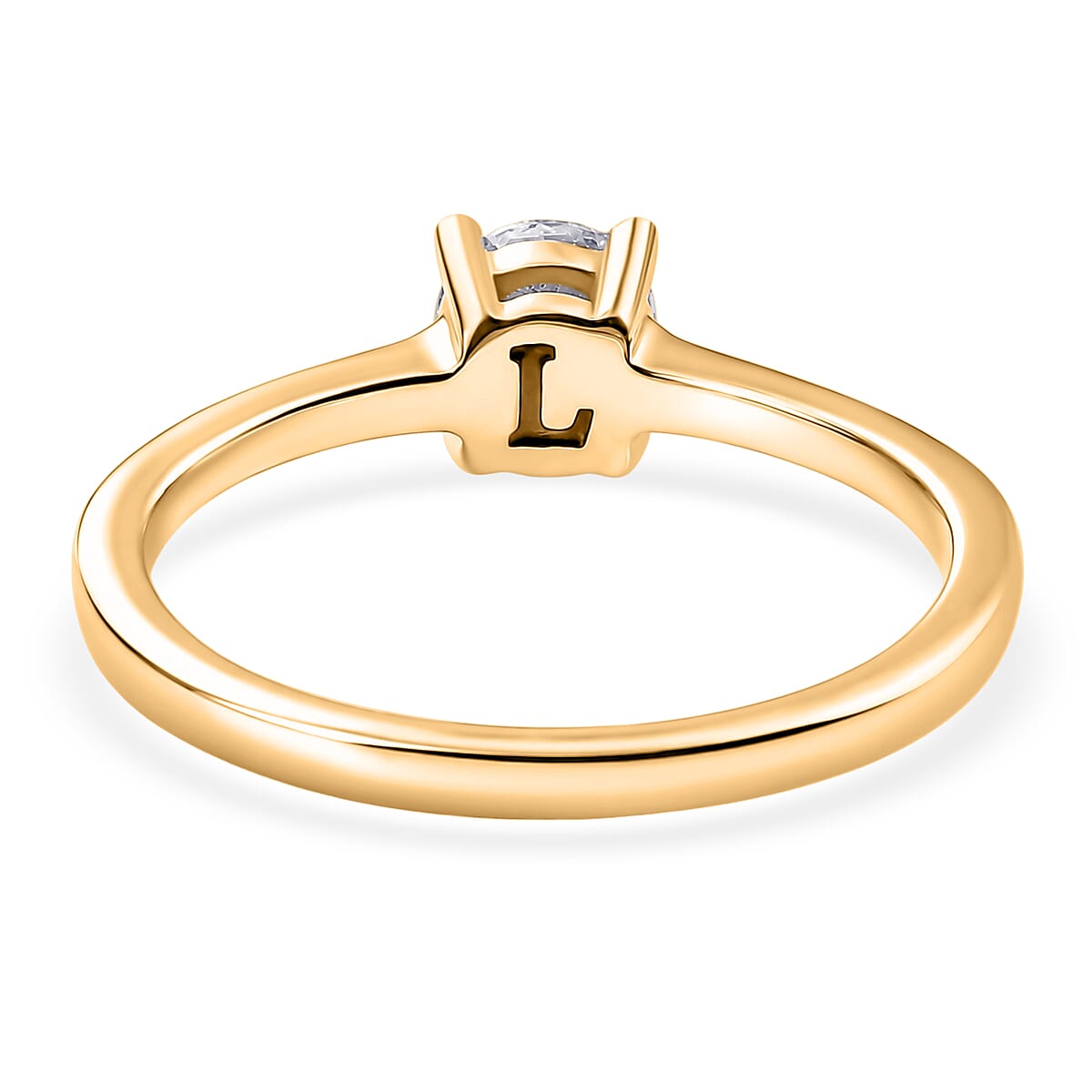 Luxuriant - Lab Grown Diamond (SI-G-H) Solitaire Ring in 18K Vermeil Yellow Gold Plated Sterling Silver 0.50 Ct.