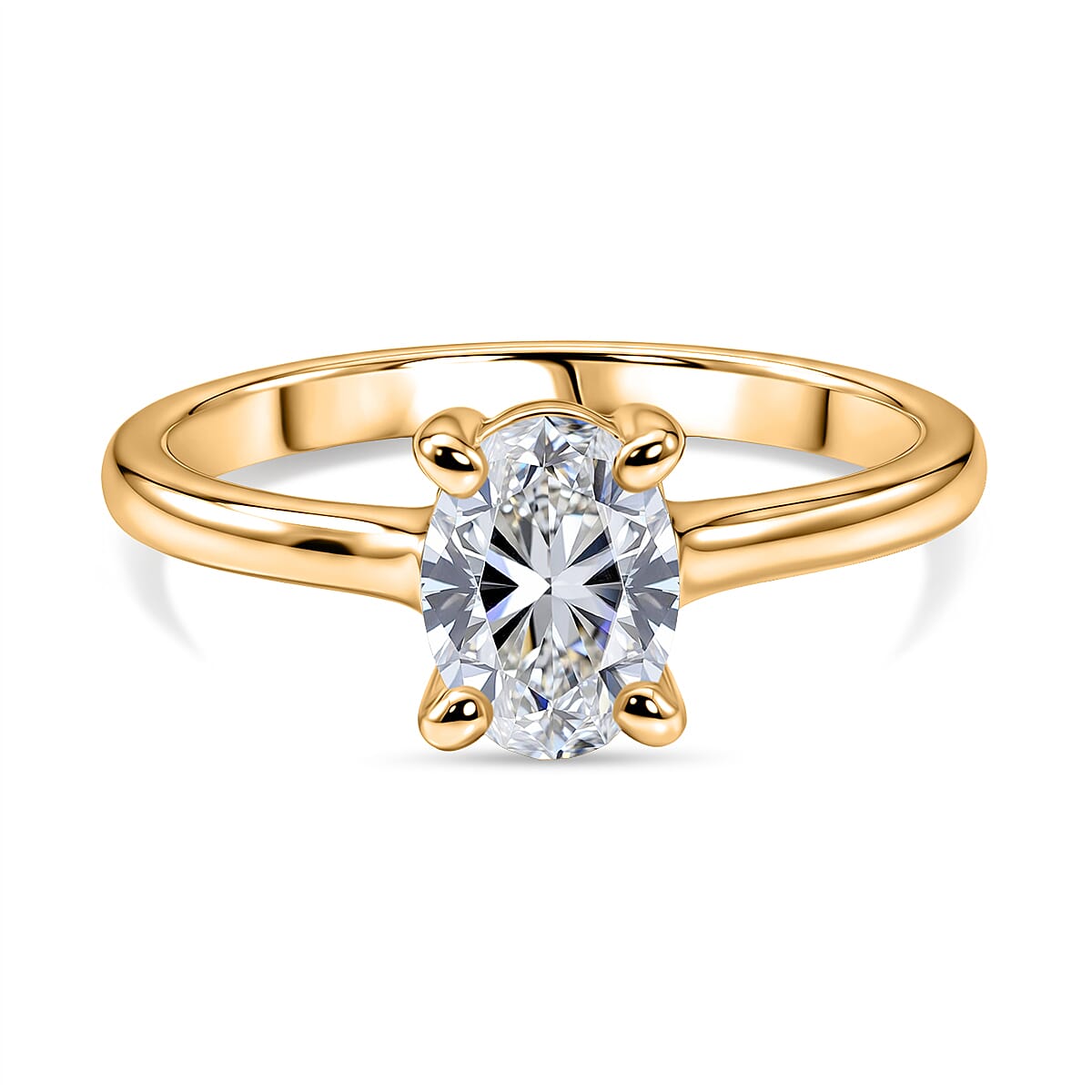 Luxuriant - Lab Grown Diamond Solitaire Ring in 18K Vermeil Yellow Gold Plated Sterling Silver 1.00 Ct.