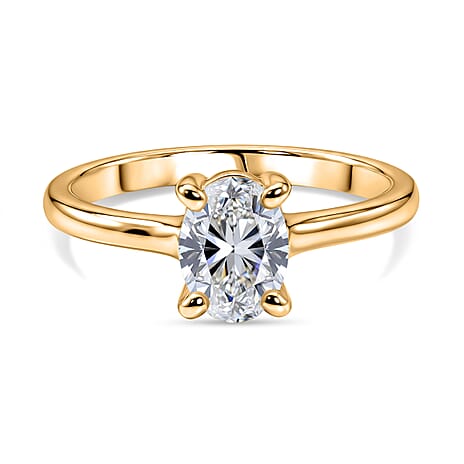 Luxuriant - Lab Grown Diamond Solitaire Ring in 18K Vermeil Yellow Gold Plated Sterling Silver 1.00 Ct.