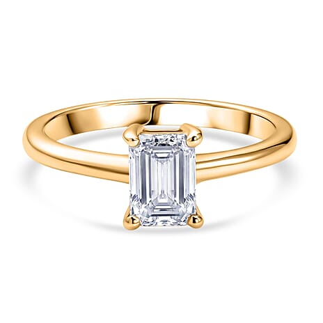 Luxuriant - Lab Grown Diamond (SI-G-H) Solitaire Ring in 18K Vermeil Yellow Gold Plated Sterling Silver 1.00 Ct.