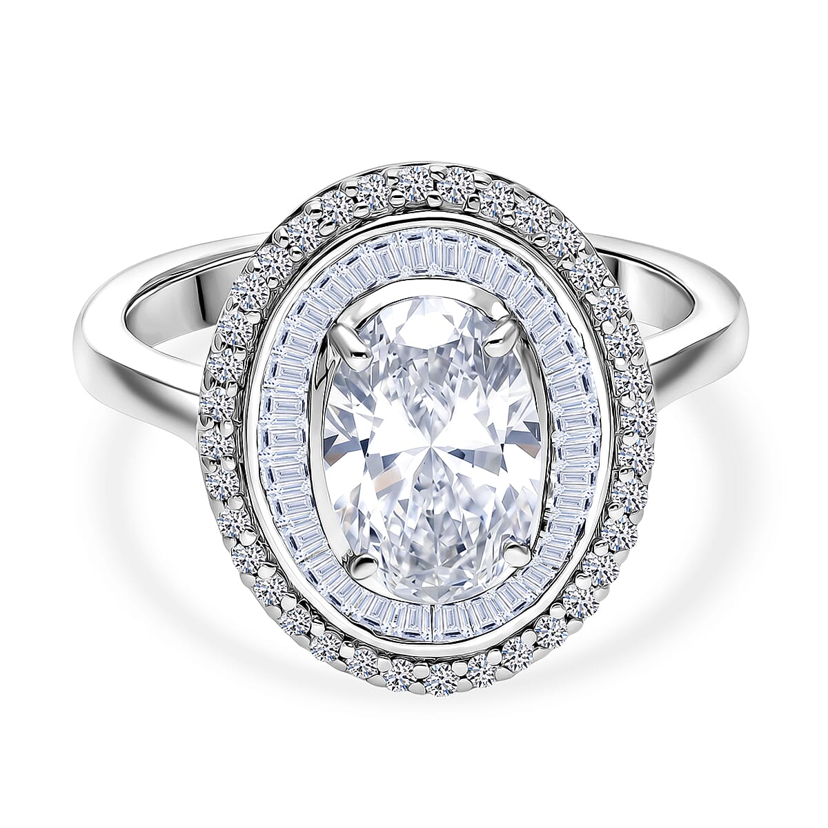 Luxuriant - Lab Grown Diamond (SI-G-H) Ring in Rhodium Overlay Sterling Silver 2.00 Ct.