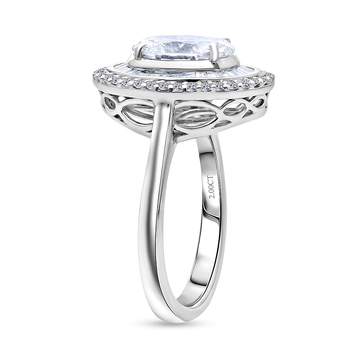 Luxuriant - Lab Grown Diamond (SI-G-H) Ring in Rhodium Overlay Sterling Silver 2.00 Ct.