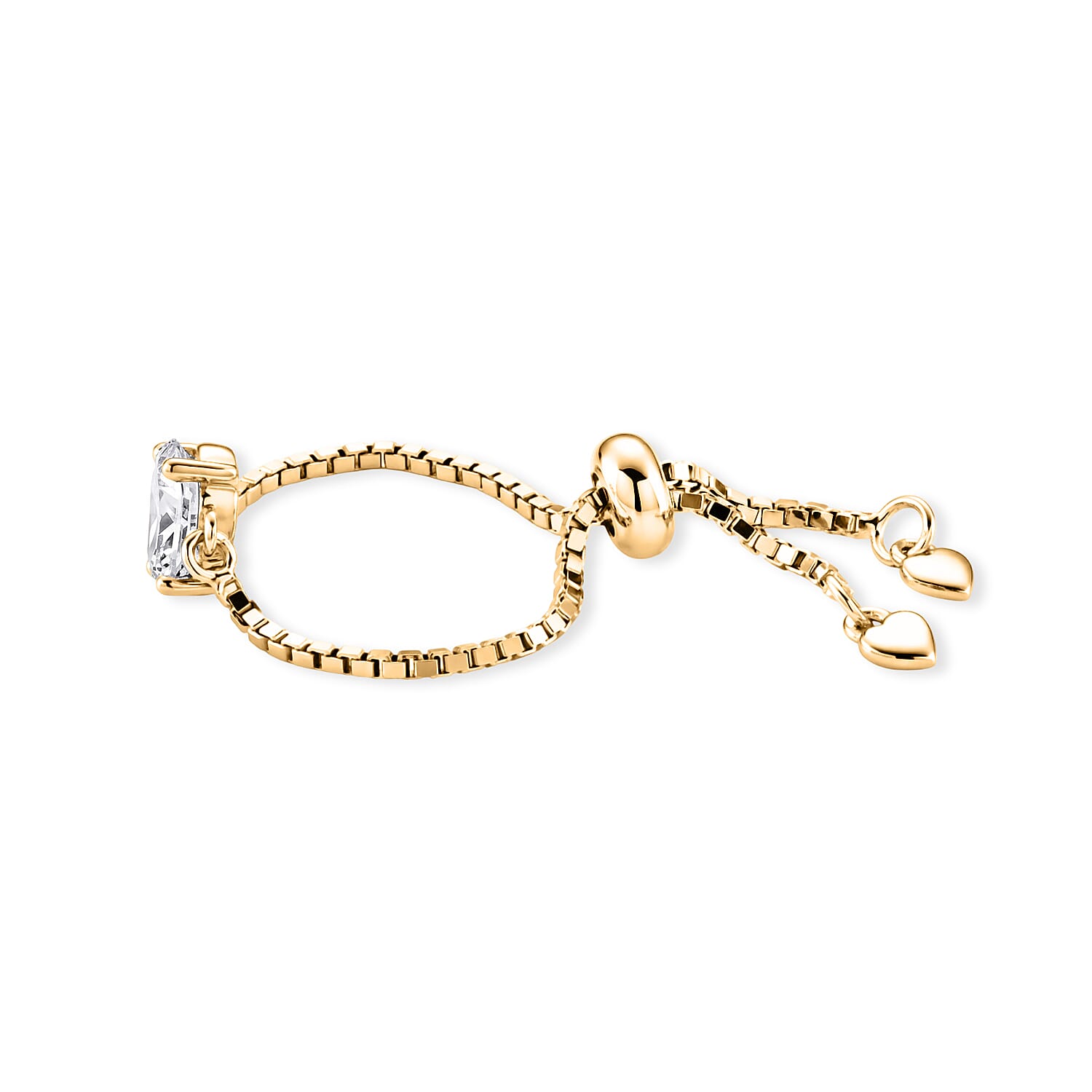 D'Joy - Moissanite Adjustable Ring in Yellow Gold Plated Sterling Silver