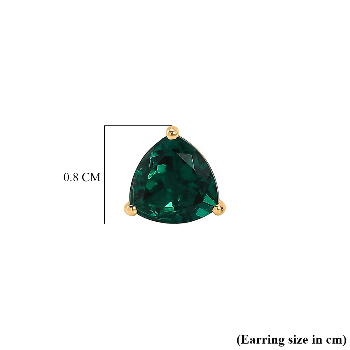 Luxuriant Lab Grown Emerald Solitaire Stud Push Post Earring in 18K YG VermeilSterling Silver  2.324  Ct.