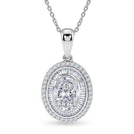 Luxuriant - Lab Grown Diamond (SI-G-H) Pendant in Rhodium Overlay Sterling Silver 2.00 Ct. Luxuriant - Lab Grown Diamond (SI-G-H) Pendant in Rhodium Overlay Sterling Silver 2.00 Ct.