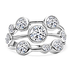 LUXURIANT Lab Grown Diamond Bubble Ring in Sterling Silver Silver