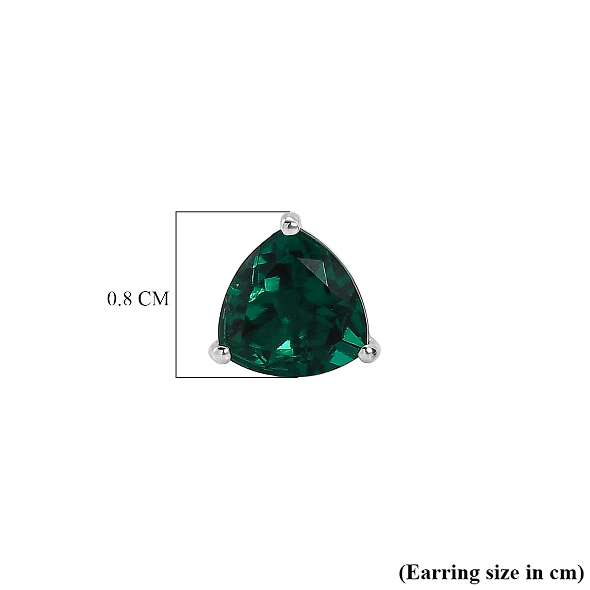 Luxuriant Lab Grown Emerald Solitaire Stud Push Post Earring in Rhodium OverlaySterling Silver  2.324  Ct.