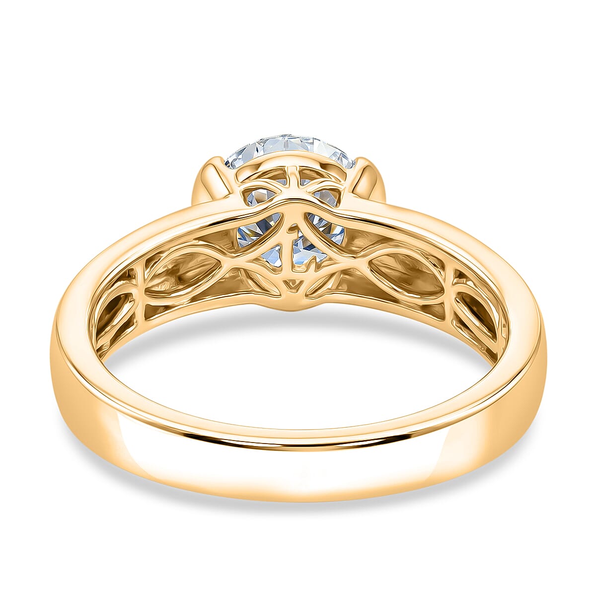 Luxuriant - Lab Grown Diamond (SI-G-H) Solitaire Band Ring in 18K Vermeil Yellow Gold Plated Sterling Silver 2.00 Ct.