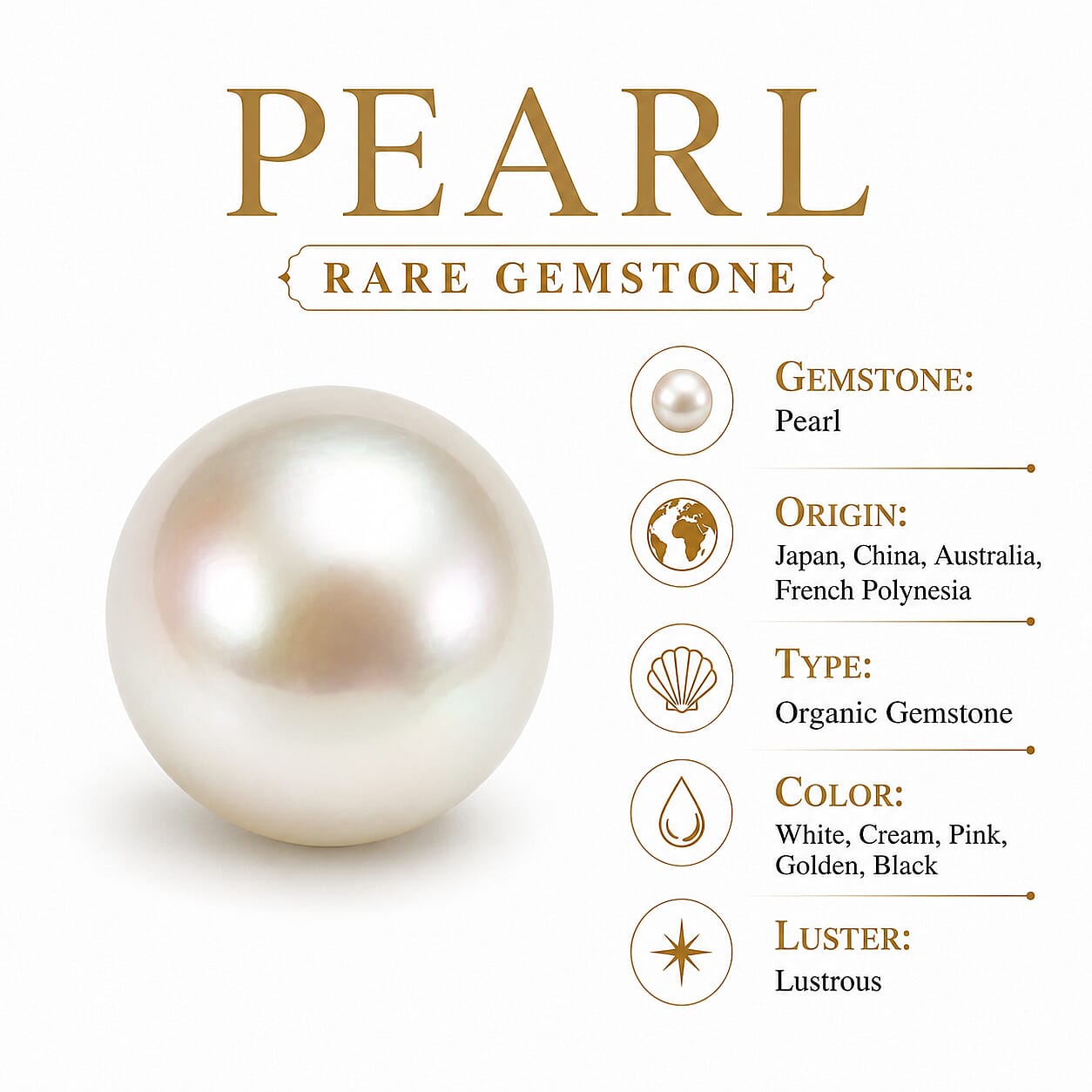 D'Joy - White Edison Pearl Stud Ball Earring with Push Back in Rhodium Overlay Sterling Silver 15.40 Ct.