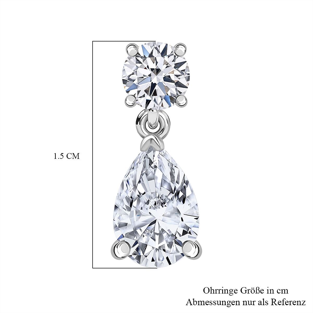 Luxuriant - Lab Grown Diamond (SI-G-H) Pear Cut Drop Earring in Rhodium Overlay Sterling Silver 2.00 Ct.