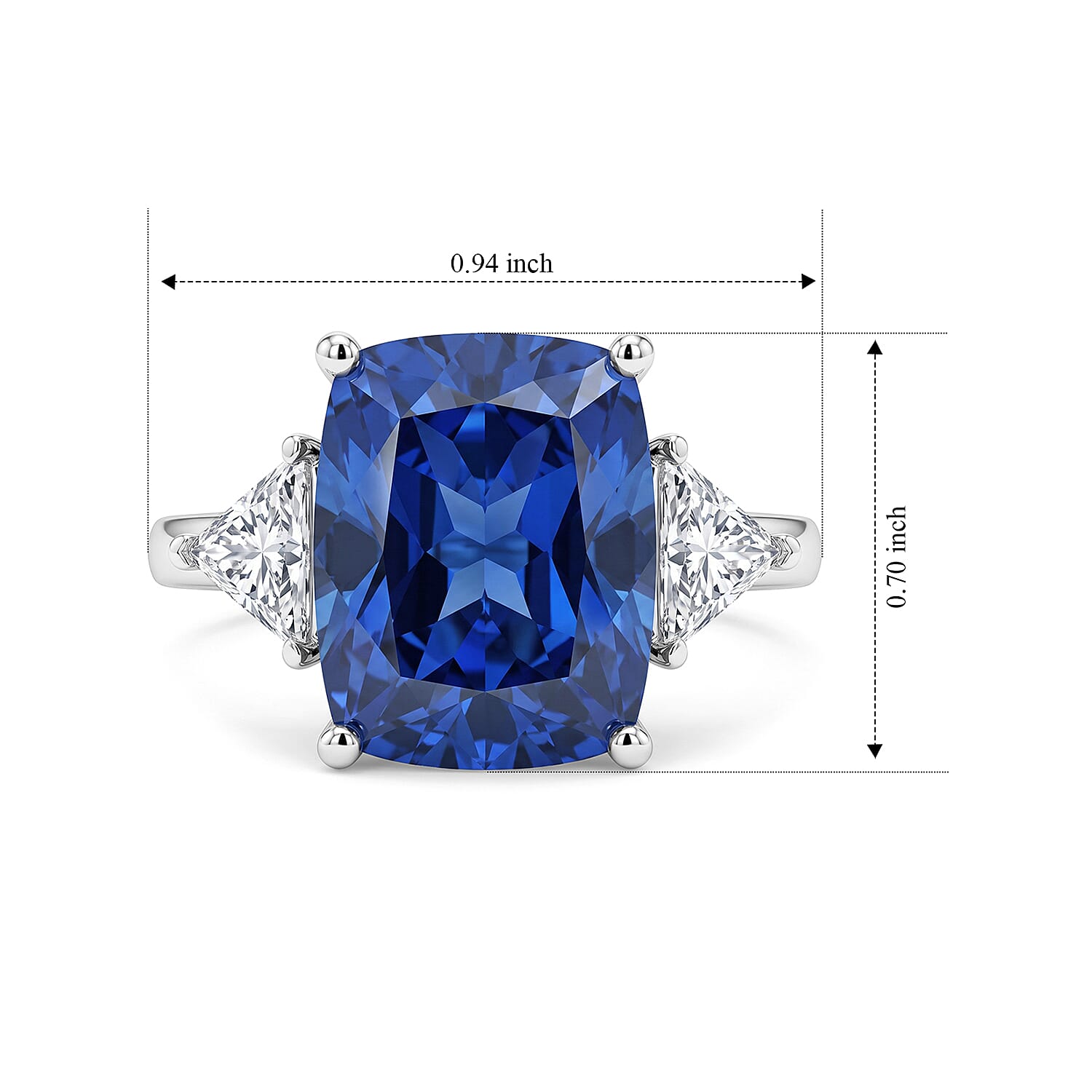 D'Joy - Ceylon Color Quartz & Moissanite Ring in Rhodium Overlay Sterling Silver 13.27 Ct.