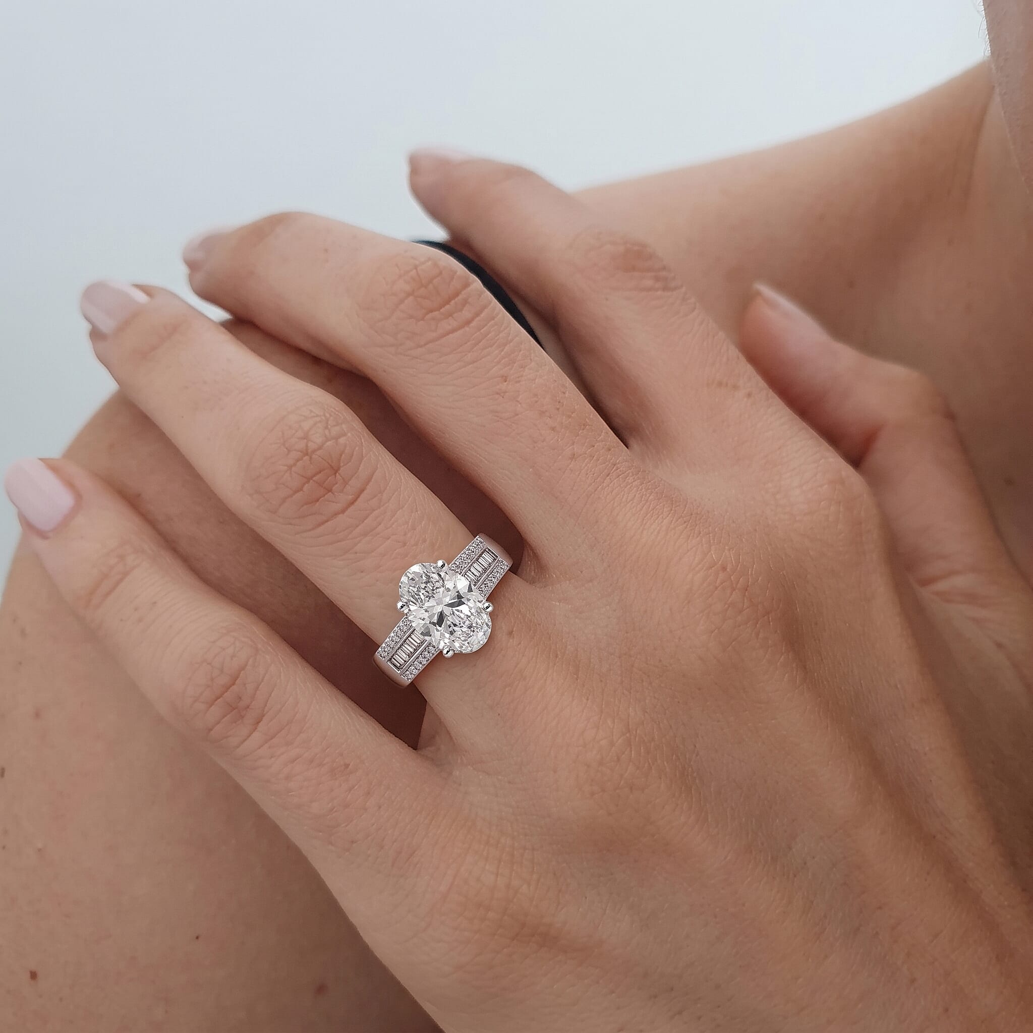 Luxuriant - Lab Grown Diamond (SI-G-H) Ring in Rhodium Overlay Sterling Silver 2.00 Ct.