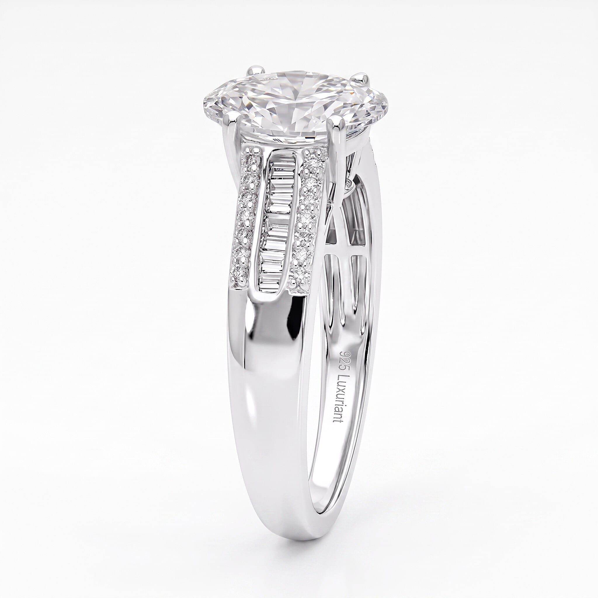 Luxuriant - Lab Grown Diamond (SI-G-H) Ring in Rhodium Overlay Sterling Silver 2.00 Ct.